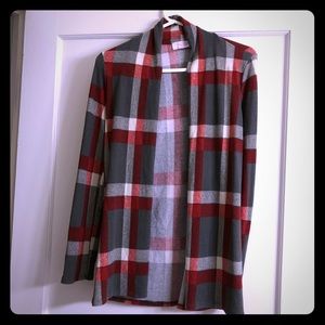 Pink lily Plaid cardigan